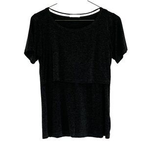 Smallshow Nursing Top sz S Short Sleeve Gray